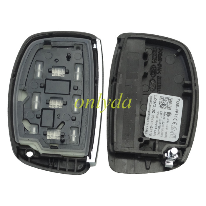 Hyundai ioniq 2017 - 2019 smart key 3 BUTTONS 433MHZ - 95440-G2110 Part # 95440-G2110 FCC ID: TFKB1G0078 Transponder ID: NCF2951X / NCF2952X HITAG 3 - ID47  Insert key blade is not included(usually sold separately)