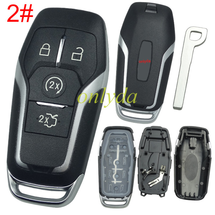 【Not regular item, for wide circuit board】For Ford  remote key shell with key blade with Lincoln badge， pls choose button