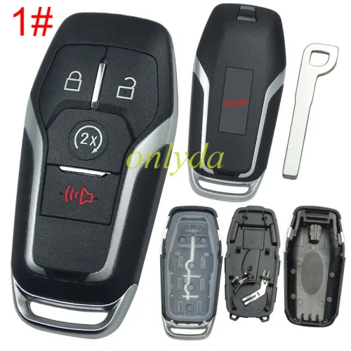 For Ford  Mustang  remote key shell with key blade with Mustang Badge， pls choose button
