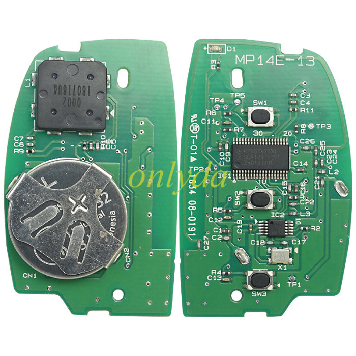 Hyundai ioniq 2017 - 2019 smart key 3 BUTTONS 433MHZ - 95440-G2110 Part # 95440-G2110 FCC ID: TFKB1G0078 Transponder ID: NCF2951X / NCF2952X HITAG 3 - ID47  Insert key blade is not included(usually sold separately)