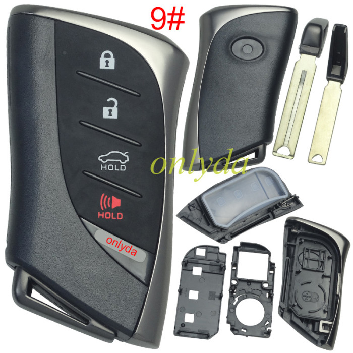 For Lexus  remote Key blank with blade with badge ,pls choose button  model