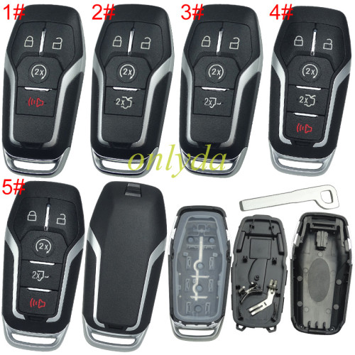 For Ford  remote key shell with key blade without badge， pls choose button