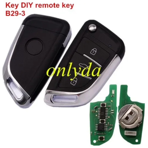 free shipping and no tax from czech to europe 5pcs/lot Key DIY brand 3 button remote key  B29-3