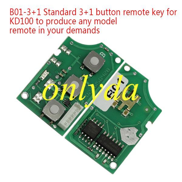 free shipping and no tax from czech to europe 5pcs//lot keydiy remote key B01-3+1 remote
