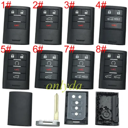 Super Stronger GTL shell for Cadillac remote key shell without badge place, pls choose the button type