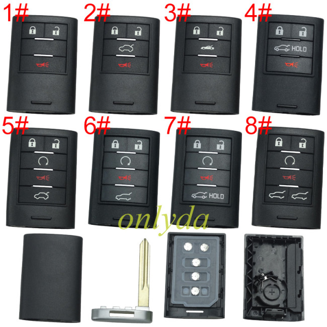 Super Stronger GTL shell for Cadillac remote key shell without badge place, pls choose the button type