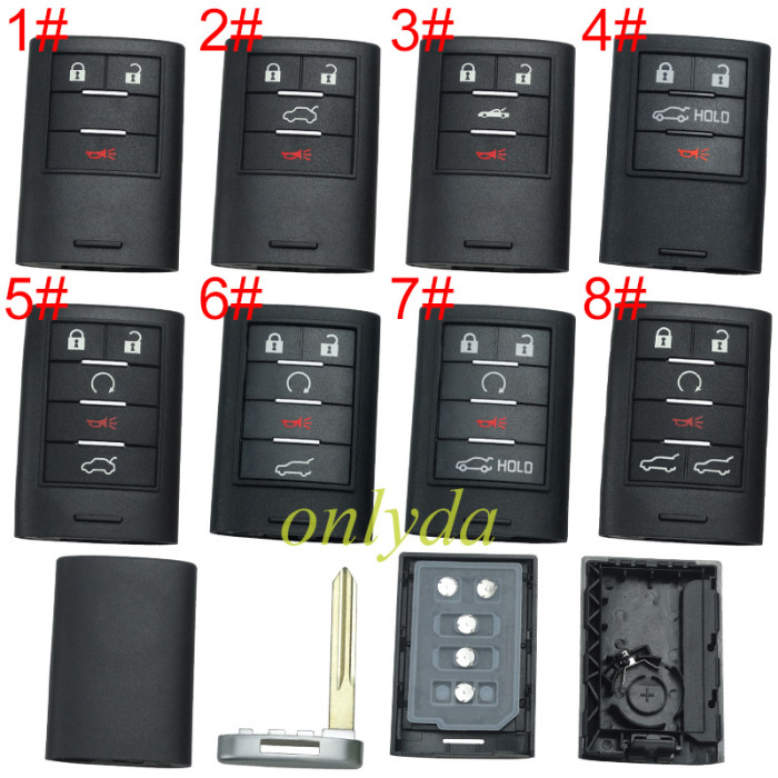 Super Stronger GTL shell for Cadillac remote key shell without badge place, pls choose the button type