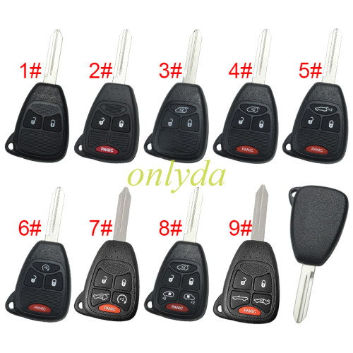 Super Stronger GTL shell  for Chrysler enhanced version remote  key shell without badge place, better quality, pls choose the button