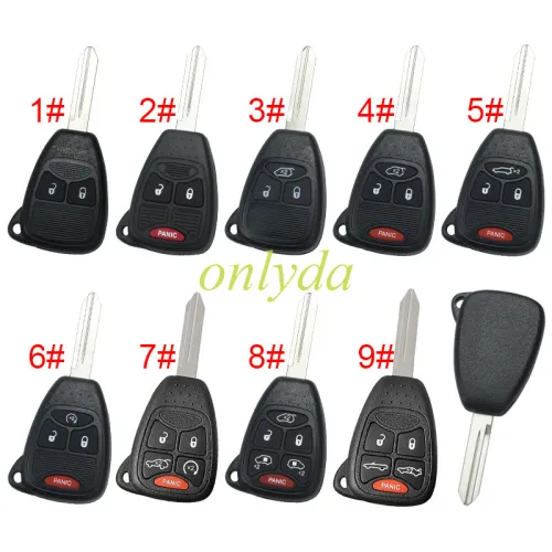 Super Stronger GTL shell  for Chrysler enhanced version remote  key shell without badge place, better quality, pls choose the button