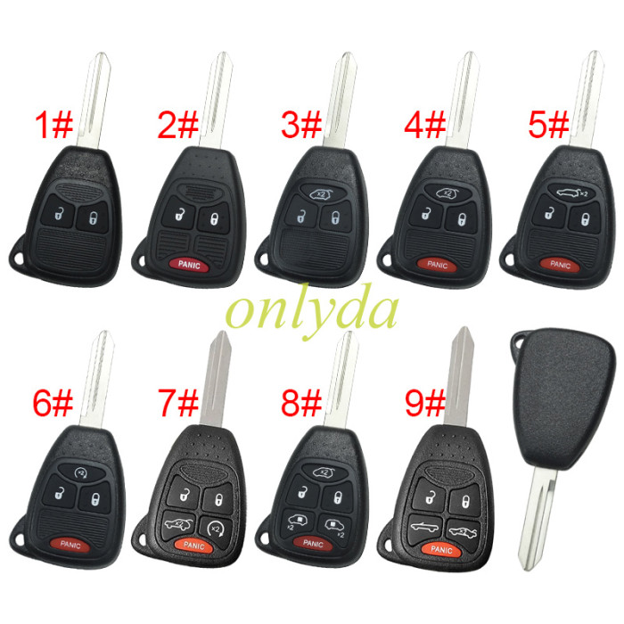 Super Stronger GTL shell  for Chrysler enhanced version remote  key shell without badge place, better quality, pls choose the button