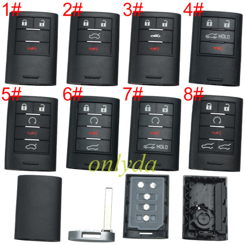Super Stronger GTL shell for Cadillac remote key shell with badge place, pls choose the button type