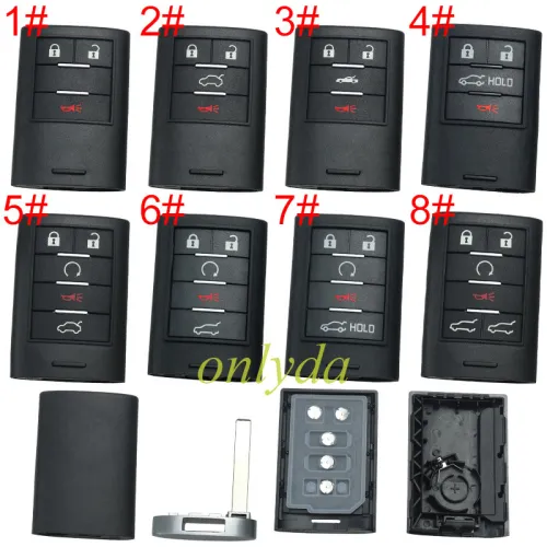 Super Stronger GTL shell for Cadillac remote key shell with badge place, pls choose the button type