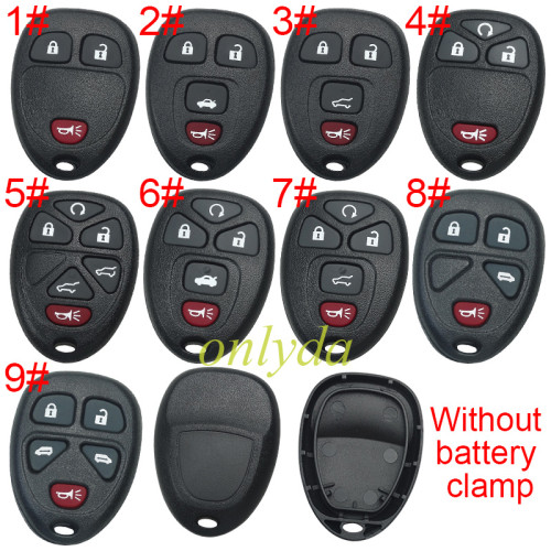 For GM Buick remote key shell without battery holder, pls choose the button