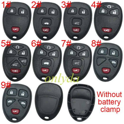 For GM Buick remote key shell without battery holder, pls choose the button