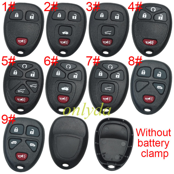 For GM Buick remote key shell without battery holder, pls choose the button