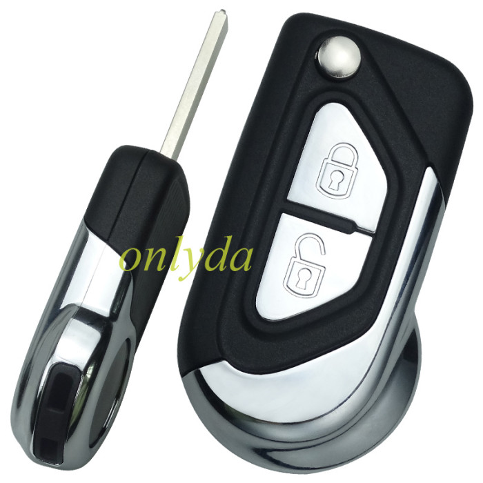Super Stronger GTL shell high quality for Peugeot modified 2 button remote key shell with battery clamp without badge, blade VA2/HU83