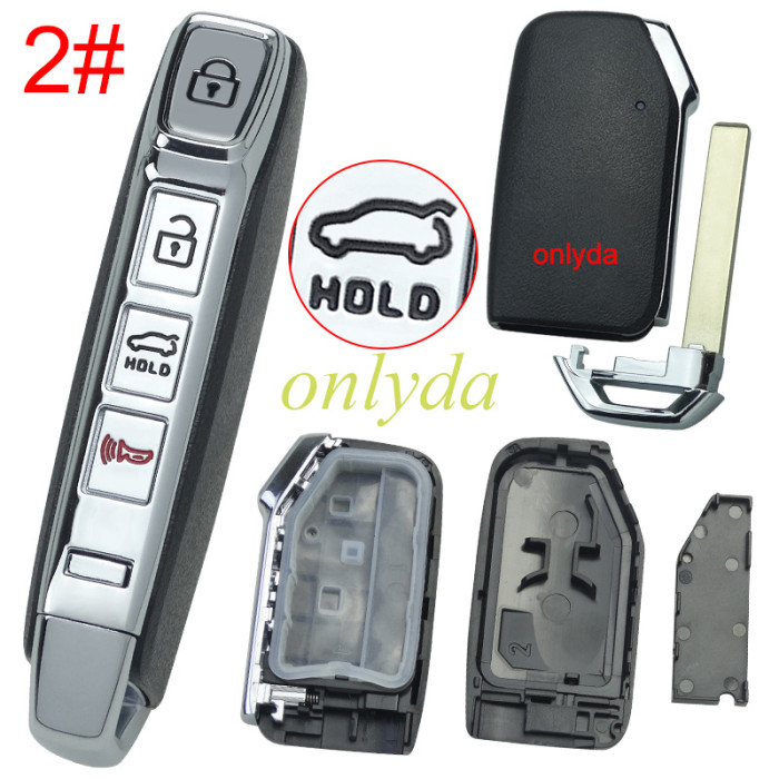 For Kia remote key shell without battery holder with badge, pls choose the button
