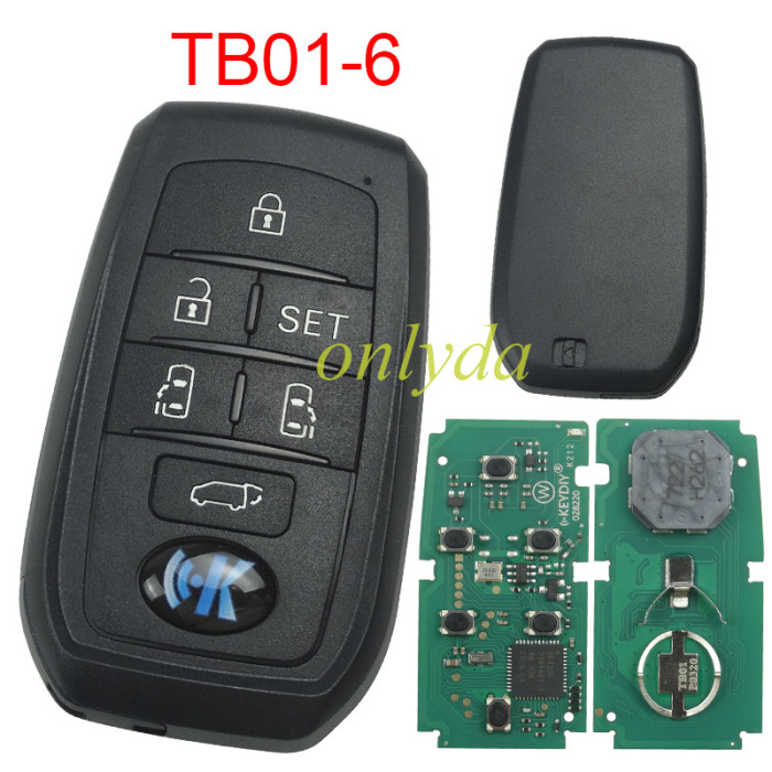 KEYDIY TB01-5 KD Smart Key Universal Remote Control With 8A/Toyota H chip ,please choose the key shell
