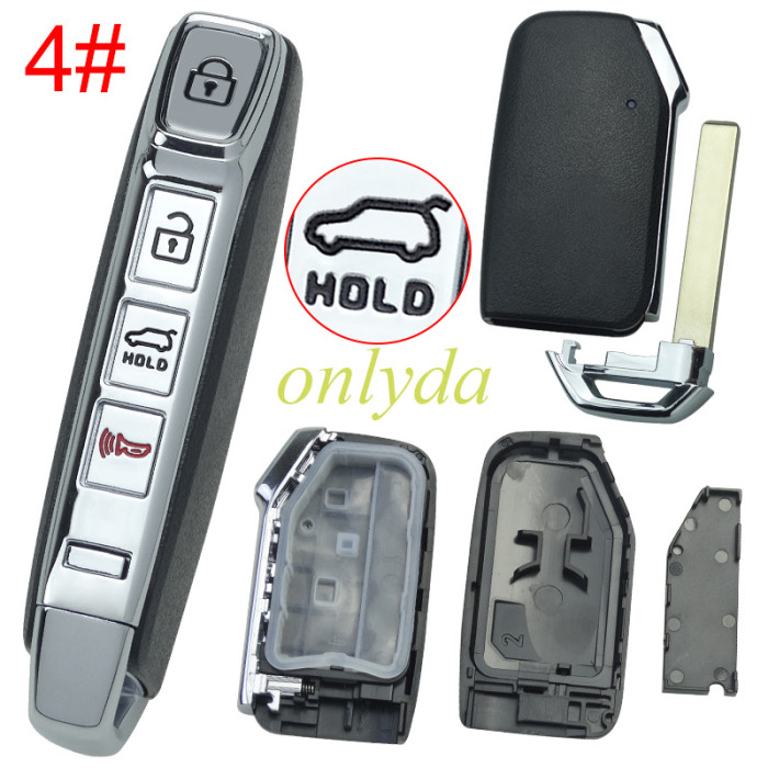 For Kia remote key shell without battery holder without badge, pls choose the button