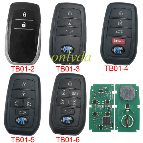 KEYDIY TB01-5 KD Smart Key Universal Remote Control With 8A/Toyota H chip ,please choose the key shell