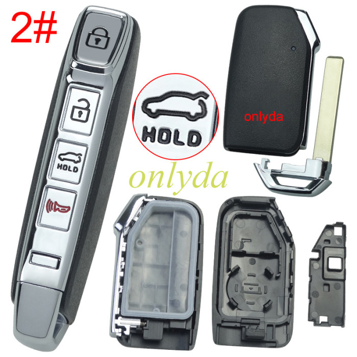For Kia remote key shell with battery holder with badge, pls choose the button