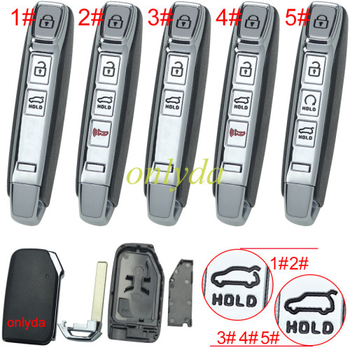 For Kia remote key shell without battery holder with badge, pls choose the button