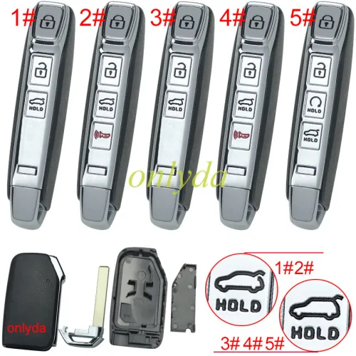For Kia remote key shell without battery holder with badge, pls choose the button