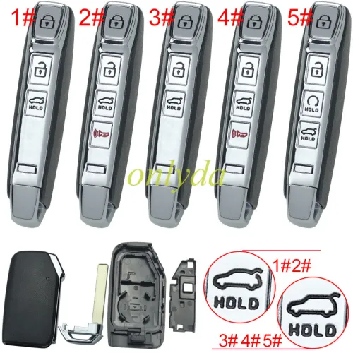 For Kia remote key shell with battery holder without badge, pls choose the button
