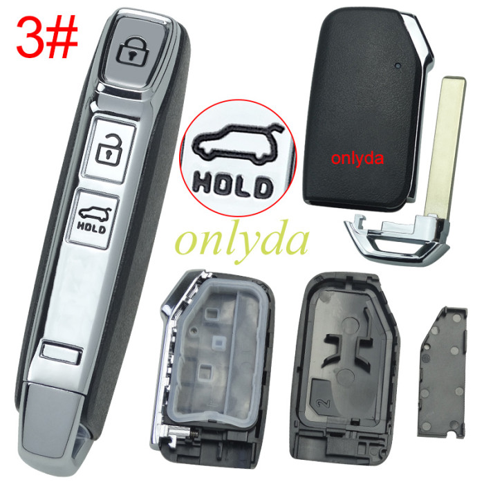 For Kia remote key shell without battery holder with badge, pls choose the button