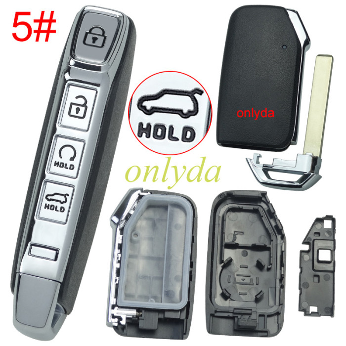 For Kia remote key shell with battery holder with badge, pls choose the button