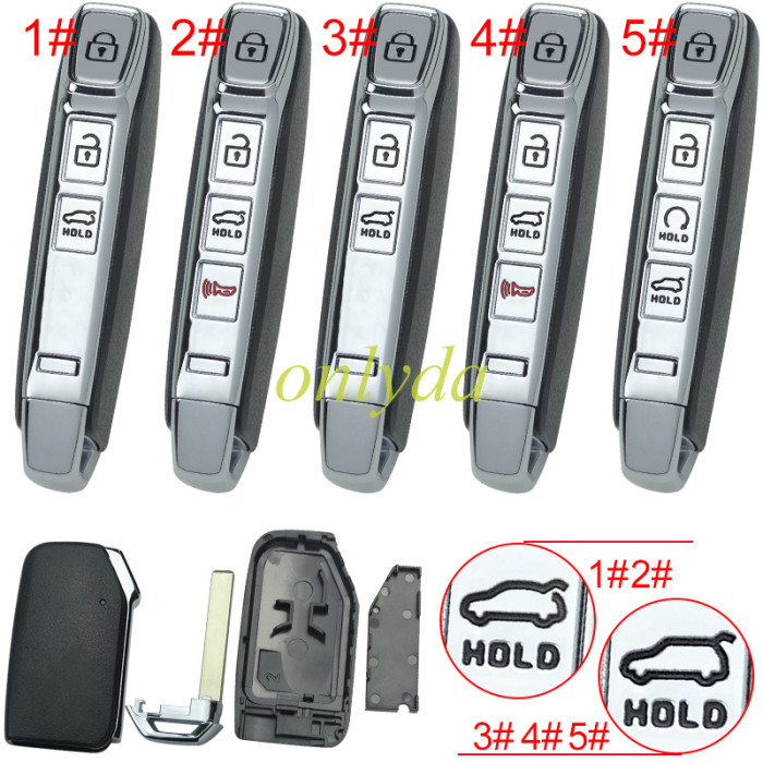 For Kia remote key shell without battery holder without badge, pls choose the button