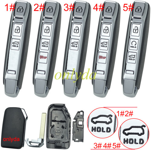 For Kia remote key shell with battery holder with badge, pls choose the button