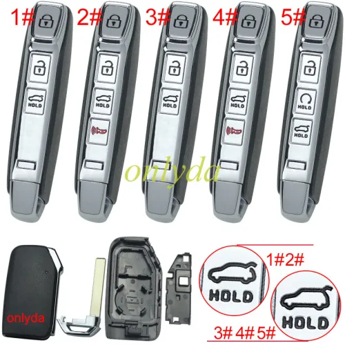 For Kia remote key shell with battery holder with badge, pls choose the button