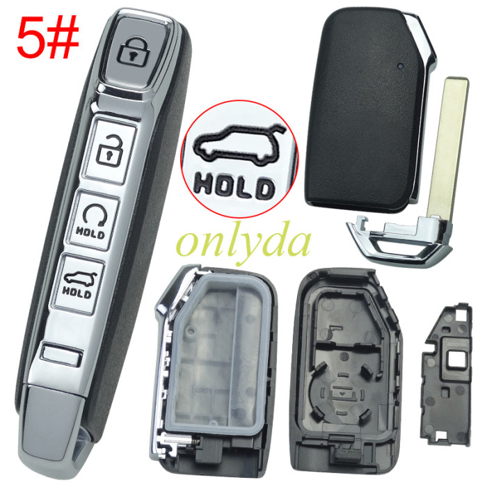 For Kia remote key shell with battery holder without badge, pls choose the button