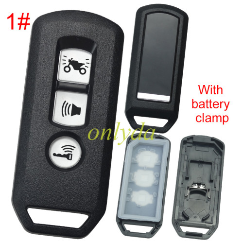 Honda-Motor bike 2/3 button key blank with battery clamp, without badge , pls choose button