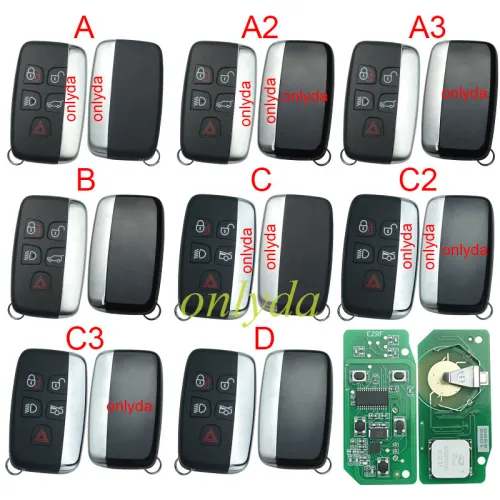 For Landroversmart key 4+1 button 433 MHZ with 7945 chipchangeable lD Range Rover Sport, Vogue, Evoque, Velar 2010+FCC ID: KOBJTF10A 5EOU40247 ( can change chip ID)