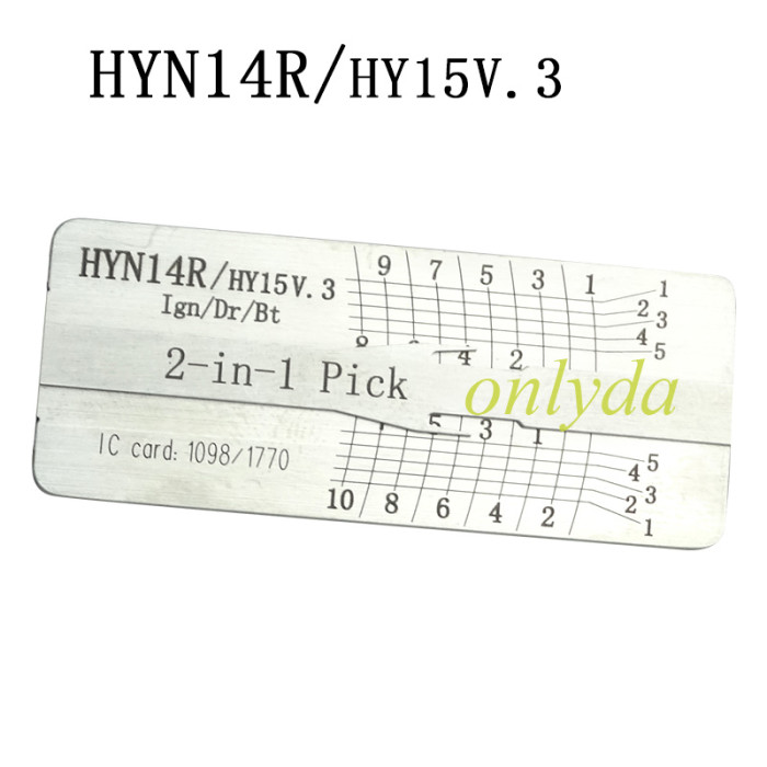 Lishi 2in1 Hyundai HYN14R/HY15V.3 New car decoder and lockpick  for Hyundai, Sonata NF K2