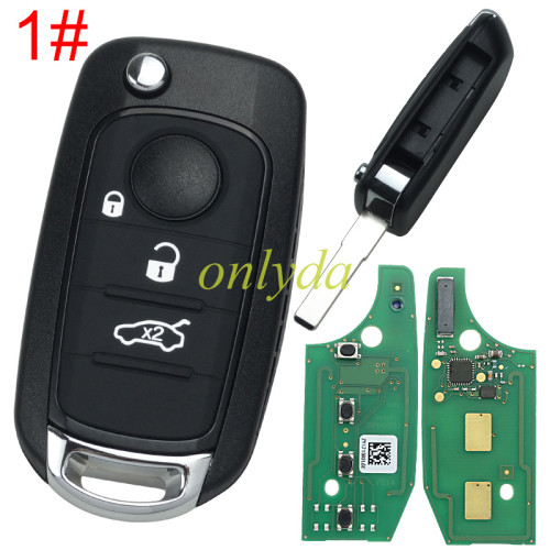 For 2016-2018 Fiat Egea 500X TIPO 4 button flip remote key 434mhz   with  MQB 48 chip Megamos AES 48 & SIP22   Model: I6FA   original PCB + after market keys shell