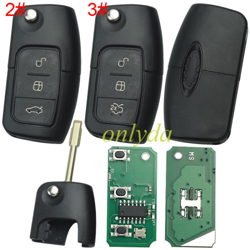 For Ford mondeo remote key with auto close function with 315mhz and 434mhz without chip