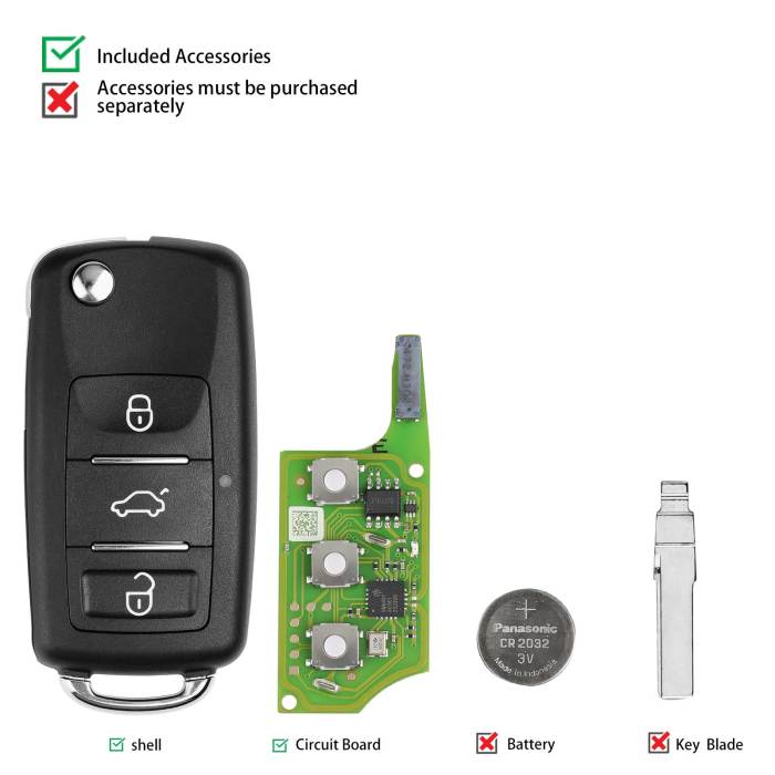 Xhorse XEB510EN Volkswagen B5 Type Super remote with XT27B super chip  with MQB48/MQB49 funcation, it is electric XT27B chip