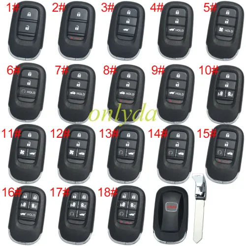 2022 New Honda 11th Generation Civic key  shell with badge