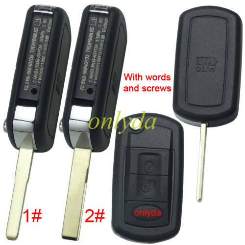 For Ford land rover 3 button remote key blank with badge  with words and screws --”Ford style“ HU101 /HU92 blade, pls choose model