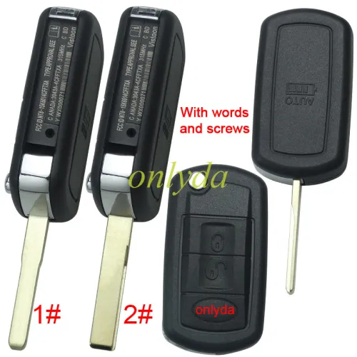 For Ford land rover 3 button remote key blank with badge  with words and screws --”Ford style“ HU101 /HU92 blade, pls choose model
