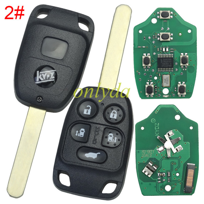 Honda  4+1 Button remote key with 313.8mhz （FCC ID:N5F-A04TAA)