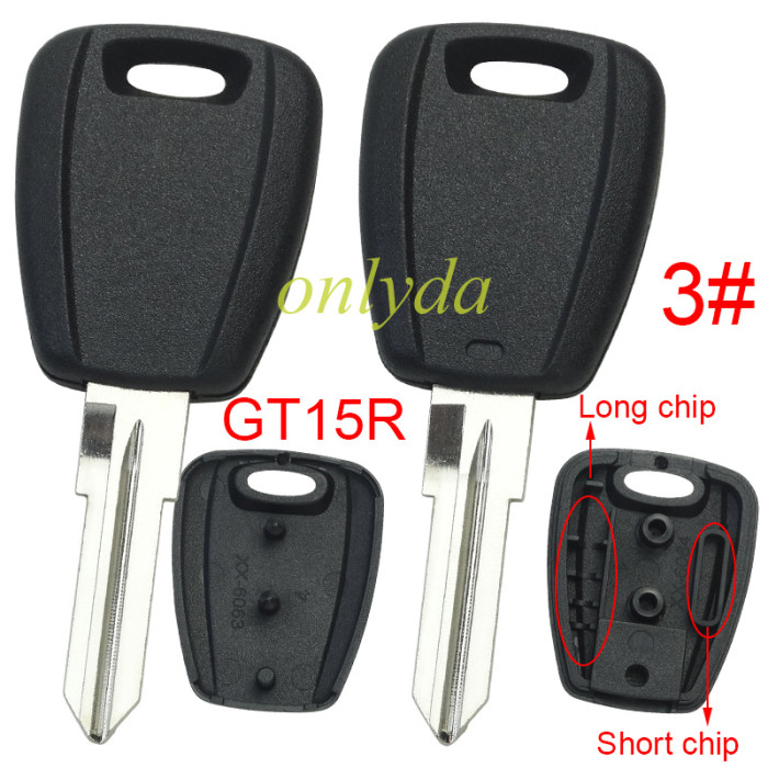 Super Stronger GTL shell  Fiat transponder key blank with SIP22/DT15R/GT10 blade, There are two chip slots （can put TPX long chip and short chip),  Pls choose model .