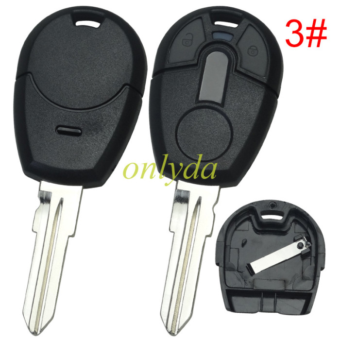 For Fiat 2 button key blank with SIP22/GT15 blade,with bagde(blade part can be separated) , pls choose model.