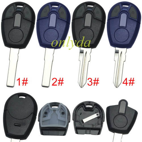 For Fiat 2 button key blank with SIP22/GT15 blade,with bagde(blade part can be separated) , pls choose model.