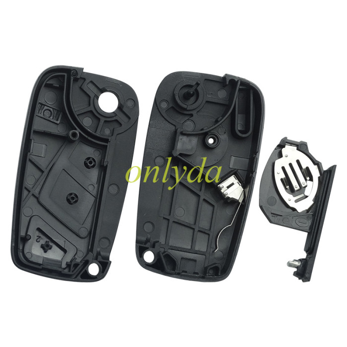 Super Stronger GTL shell  Fiat 2/3 button remote key blank Side silver hook screw, with battery clamp with badge ,  pls choose button