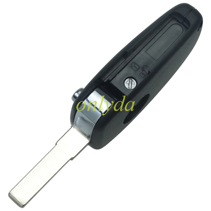 Super Stronger GTL shell  Fiat 2/3 button remote key blank Side silver hook screw, with battery clamp with badge ,  pls choose button