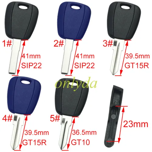 Super Stronger GTL shell  Fiat remote key blank & 1 button with SIP22/GT15R blade（can put TPX long chip)， pls choose model